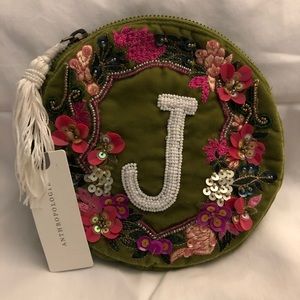 Anthropologie Anna Harlow Russo "J”  Beaded Bag